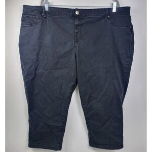 AG Denim‎ Capri Pants Cropped Stretch Casual Black Size 24W